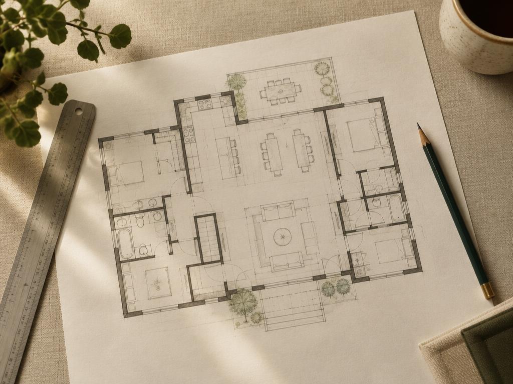Illustrative photograph of floor plan