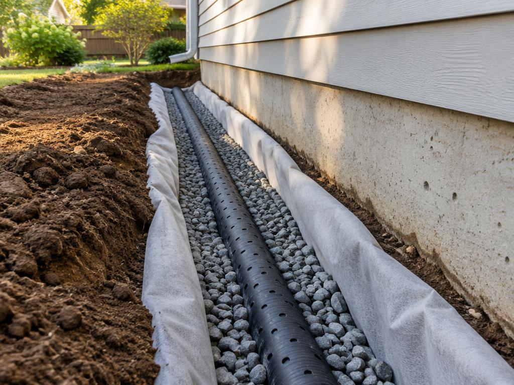 Illustrative photograph of french drain