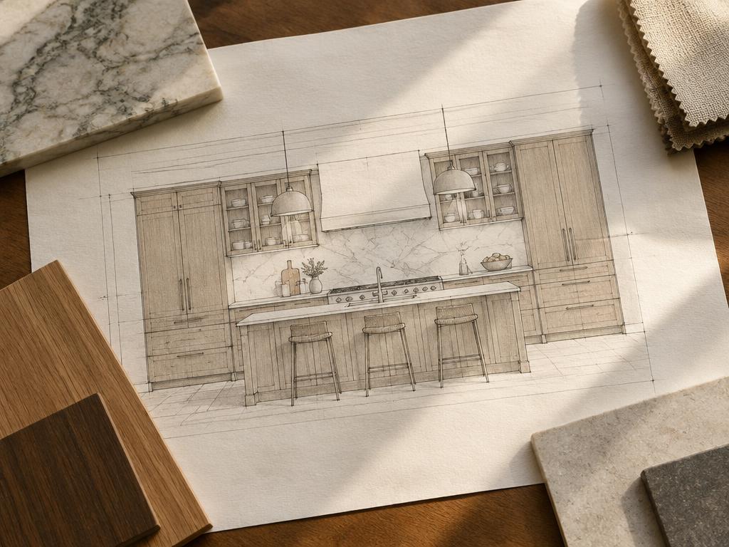Illustrative photograph of interior elevation