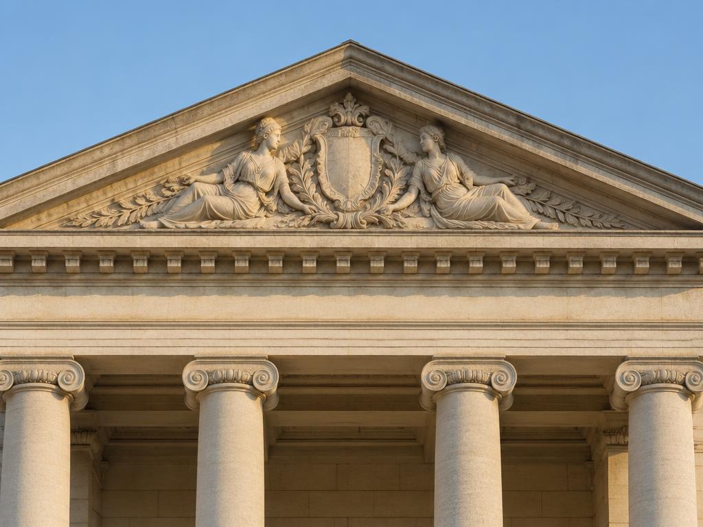 Illustrative photograph of pediment
