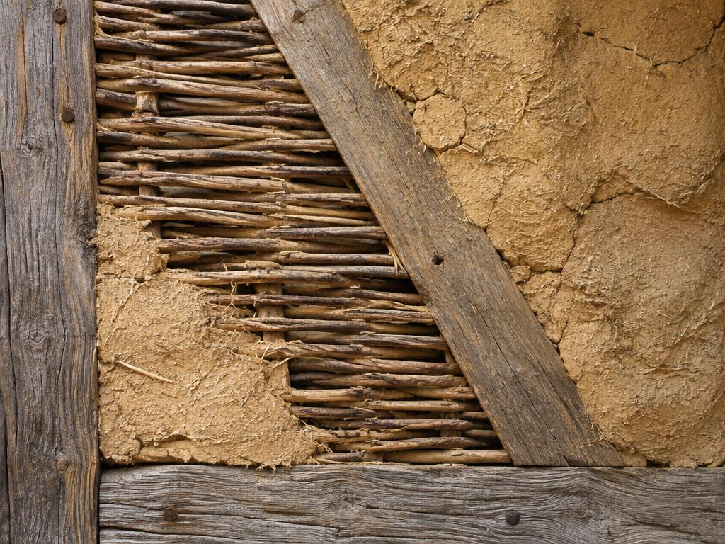 Illustrative photograph of wattle and daub