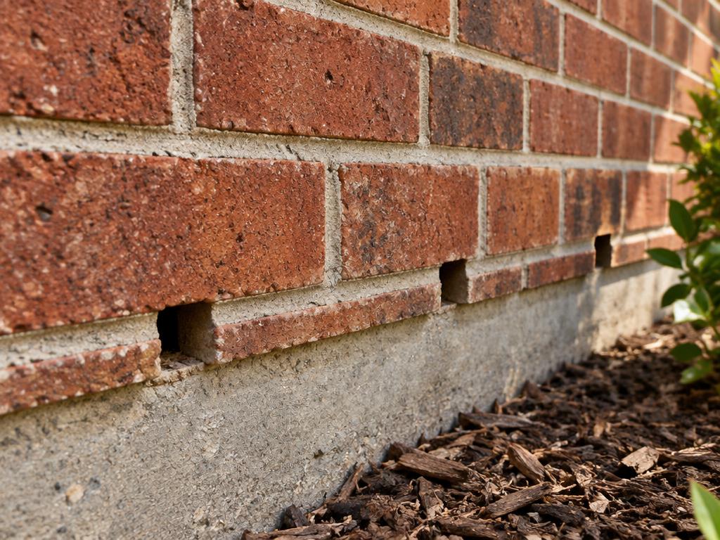 Illustrative photograph of weep hole